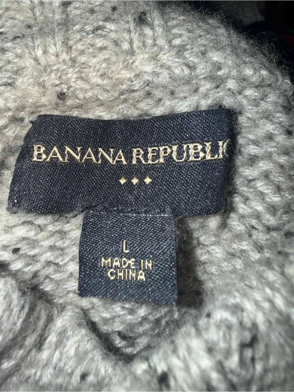 Banana Republic Men's Gray Cable-Knit Button Cardigan Sweater Men’s Size Large